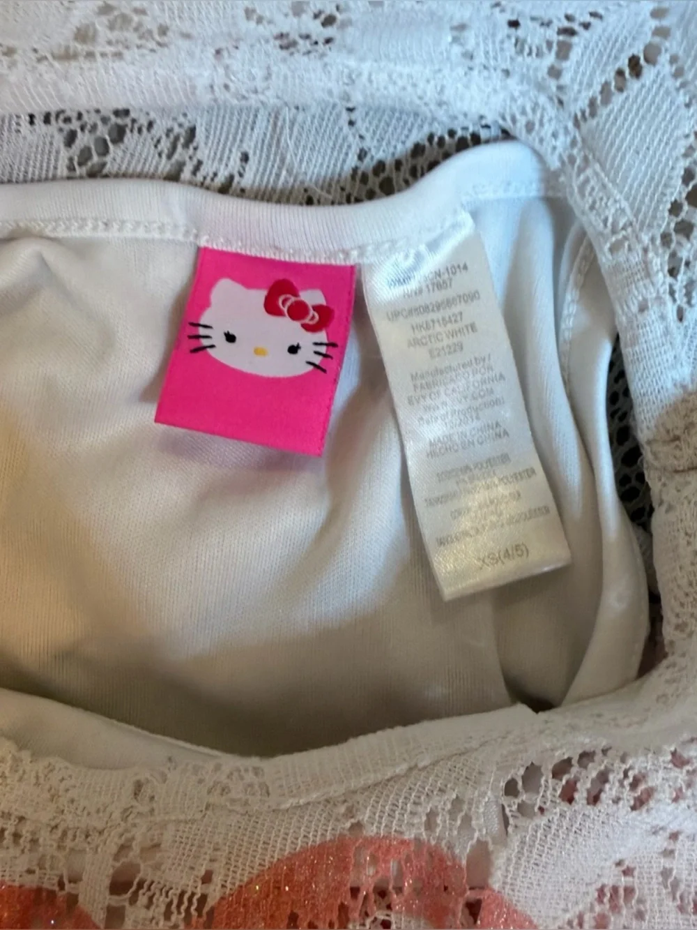 Hello Kitty Girls White Lace & Pink Tutu Dress - Size XS (4/5) - Picture 5 of 6